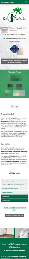 Webdesign Smartphone - Referenz Vorschau für der-biomaler.de