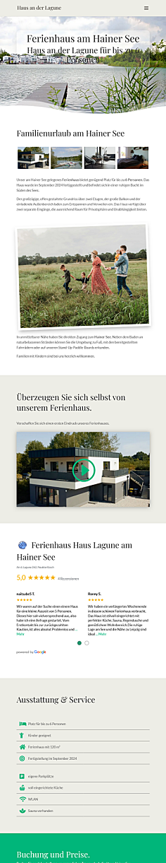 Webdesign Tablet - Referenz Vorschau für haus-an-der-lagune.de