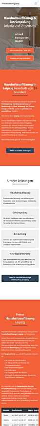 Webdesign Smartphone - Referenz Vorschau für 1a-haushaltsaufloesung-leipzig.de